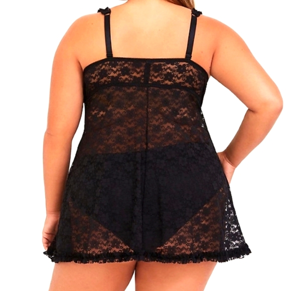 TORRID Black Lace Underwire Babydoll Chemise Size 3X - NWT - Picture 2 of 11